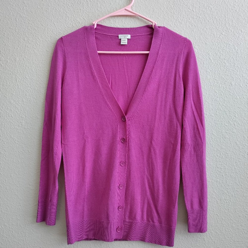 J. Crew Pink Merino Wool Long Cardigan Size XXS